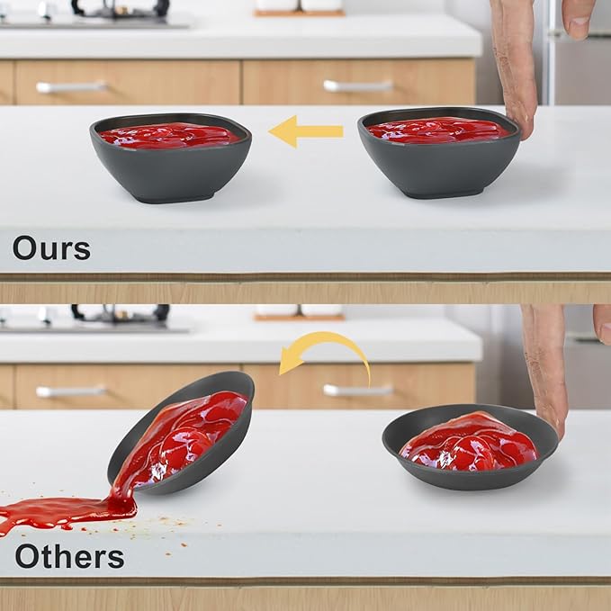 Wrova 6 pack small wheat straw bowls 5oz,alternative plastic dipping bowls,unbreakable dessert bowls microwave and dishwasher safe for dessert,sushi,condiment (Classic Series)