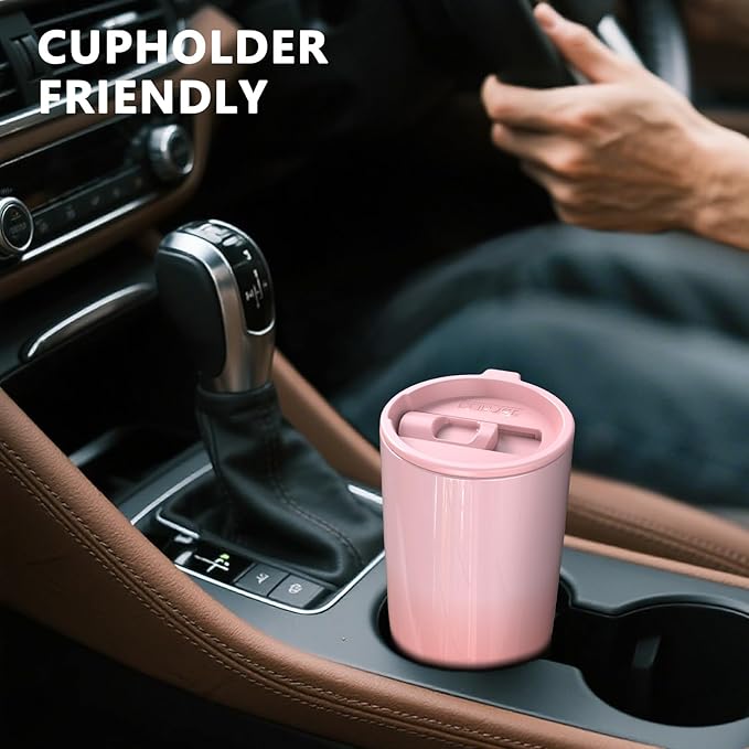 TILUCK 20 oz Tumbler with Leak-Proof Lid, Vacuum Insulated Stainless Steel Coffee Mug, Double-Walled Travel Tumbler for Hot and Cold Drinks(GradientRed, 20oz)