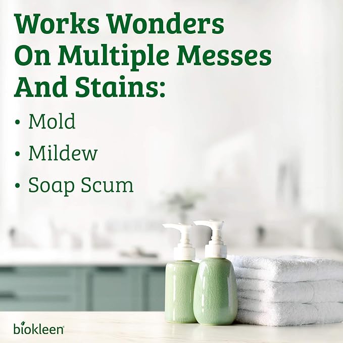 Biokleen Bac-Out Natural Bathroom Cleaner - 2 Pack - Enzyme Professional Strength, Enzymatic Cleaner for Bathroom, Eco-Friendly, Plant-Based, No Artificial Fragrance - Packaging May Vary