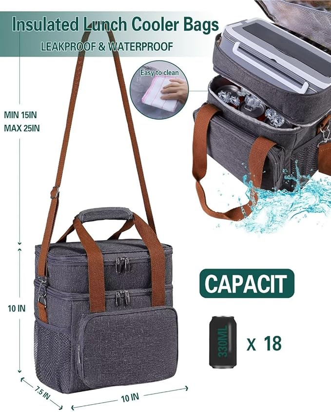 60oz Electric Lunch Box Food Heater 80W, 3 in 1 Heated Lunch Boxes for Adults,Portable Food Warmer Self Heating Box for Men with Large Insulated Lunch Bag for women