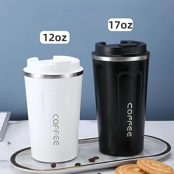 304 stainless steel coffee cup. Durable, leak - proof. Fits home, office, outdoors. 12oz/17oz options, multiple colors. Ideal for coffee lovers (Pink, 17oz)