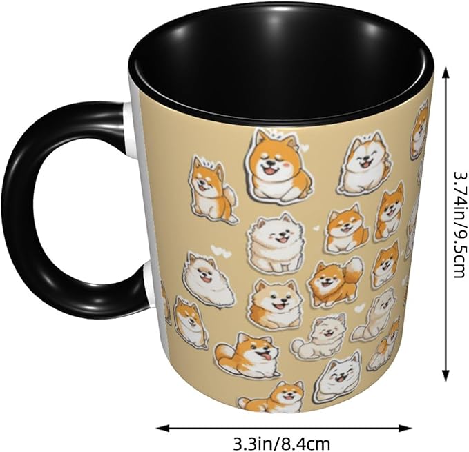 Yrebyou Dog Coffee Mug Funny Tea Cup Ceramic Mugs 11OZ with Handle Gifts for Women Men Home Office Decor