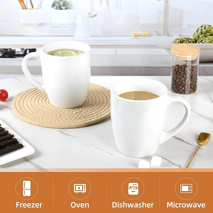 27OZ Extra Large Ceramic Coffee Mug, Jumbo Coffee Mugs, Big Tea Cups with a Large Handle for Office and Home set of 2 (White)