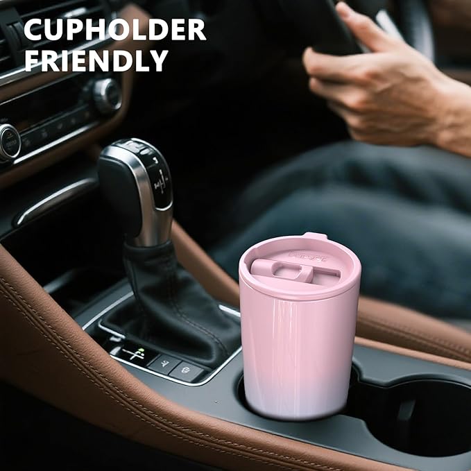 TILUCK 20 oz Tumbler with Leak-Proof Lid, Vacuum Insulated Stainless Steel Coffee Mug, Double-Walled Travel Tumbler for Hot and Cold Drinks(PinkBlue, 20oz)