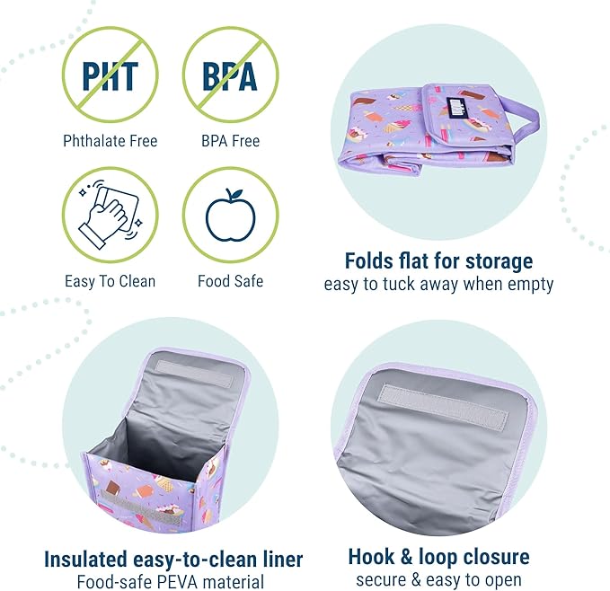 Wildkin Kids Insulated Lunch Bag – Reusable, Ideal for Hot/Cold Snacks, School & Travel - Sweet Dreams