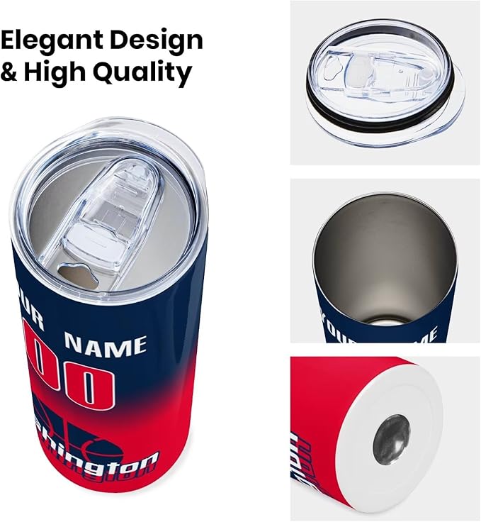 Custom Tumblers Stainless Steel Cup Personalized Basketball Insulation Travel Mug Add Your Name Number 20 oz Fans Gift for Men Women