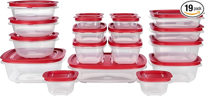 Rubbermaid EasyStore Containers, 38-Piece Set, Food Storage Containers, Food Storage Containers with Lids