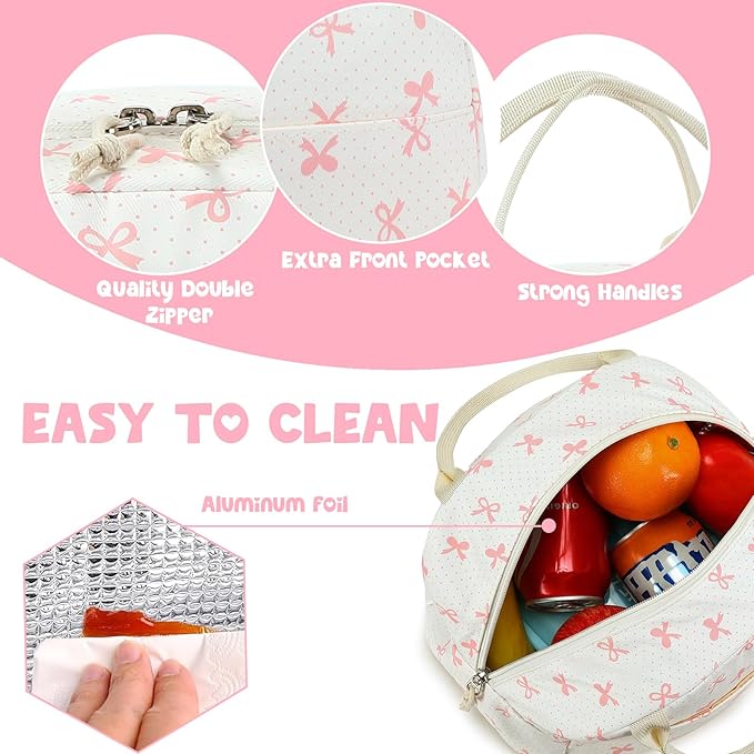 Bluboon Lunch Bag for Women Men Cute Lunch Tote Bags Reusable Insulated Lunch Box Large Capacity Reusable Insulated Cooler for Work Picnic or Travel