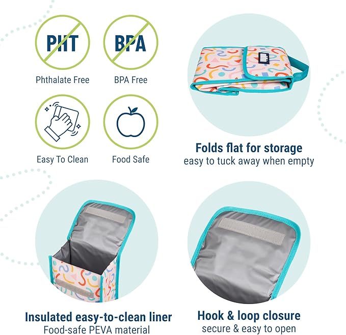 Wildkin Kids Insulated Lunch Bag – Reusable, Ideal for Hot/Cold Snacks, School & Travel - Confetti Peach