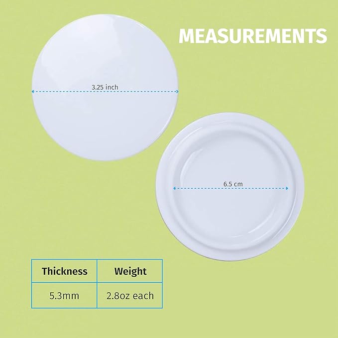 2 Pieces Reusable Mug Lids for Ceramic Mugs, 11 Ounce White Ceramic Cup Lid, Drink Cover for Outdoors, Cup Cover to Keep Warm, Fits Mug with Outside Diameter 3.25 Inch, Best for Hot and Cold Beverage