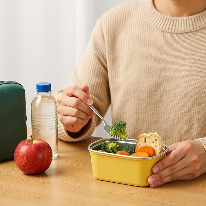 4 Pack Stainless Steel Snack Containers with Lids Reusable,for Kids Toddler Adults,12 oz Small Snack Box Containers for Overnight Oats Fruits Cookie Ice Cream,Air Tight