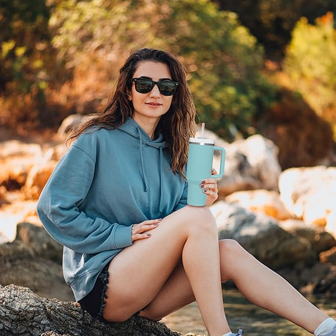 PROOCI 12" Reusable Straws for Stanley/Yeti 30oz-40oz Cup Tumbler, 10-Pack Long Plastic Straws with Cleaning Brush, Clear Bend Replacement Straw for Drinking Smoothie, Milkshake | Food Grade Tritan