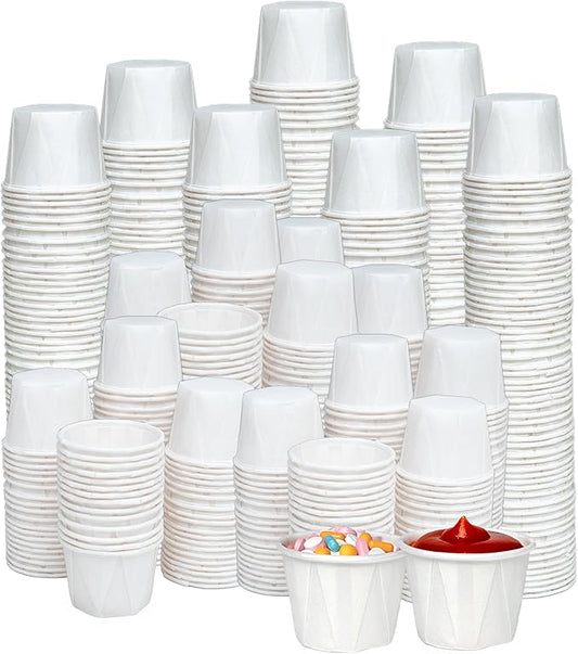 1 Oz Paper Souffle Cups (2000 Pack) Disposable Portion Cups for Ketchup, Condiments, Medicine, Pills, and Food Samples – Ideal for Home, Office, Catering, and Healthcare Use