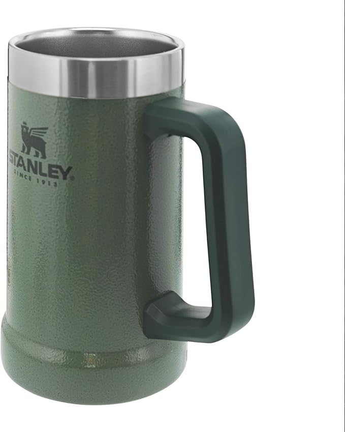 Stanley Stay-Chill Beer Stein 24 oz | Heavy Duty Big Grip Handle | Beer Tumbler Drink Cup, Holds 2 Cans | Insulated Stainless Steel Party Mug | BPA-Free