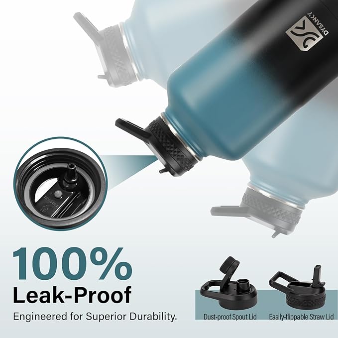 64 oz Insulated Water Bottle | Upgraded Thickened Stainless Steel Water Jug for Gym and Hiking with Straw, Carrier Bag, Handle Strap | BPA-Free 64 oz