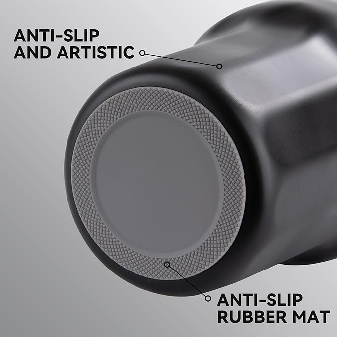 VEGOND 30 oz Insulated Stainless Steel Tumbler with lid and straw Double Wall Vacuum Travel Coffee Mug with Non-Slip Silicone Base, Sweat Proof Powder Coated Cup for Hot Cold Drinks, Black