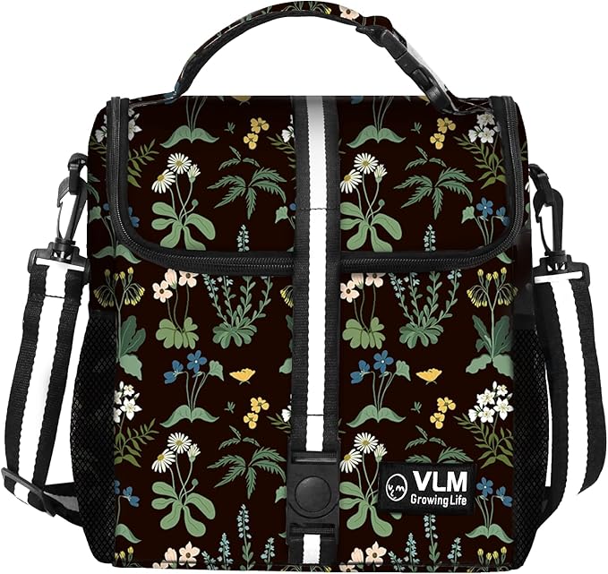 VLM Lunch Box for Women, Insulated Lunch Bag Women with Adjustable Shoulder Strap, Cute Lunch Tote Bag for Work,Picnic,Camping