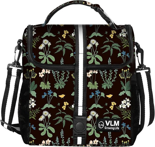 VLM Lunch Box for Women, Insulated Lunch Bag Women with Adjustable Shoulder Strap, Cute Lunch Tote Bag for Work,Picnic,Camping