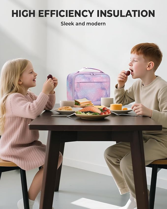 Tuwubi Kids Lunch Bag Insulated Lunch Box for Kids Small Lunch Bag for Boys/Girls Durable Lunchbox for School,Colorful Starry Sky 10-Can(5L)