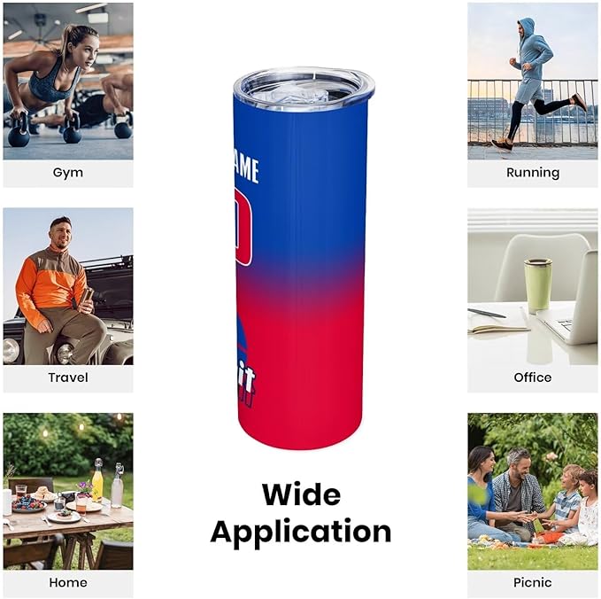 Custom Tumblers Stainless Steel Cup Personalized Basketball Insulation Travel Mug Add Your Name Number 20 oz Fans Gift for Men Women