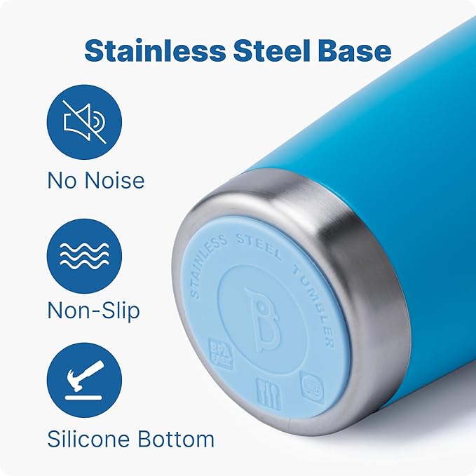 20 oz Insulated Tumbler with Handle Stainless Steel Travel Coffee Mug with Lid and Straw, Double Wall Tumbler Cups for Women and Men, BPA Free (Sky Blue)