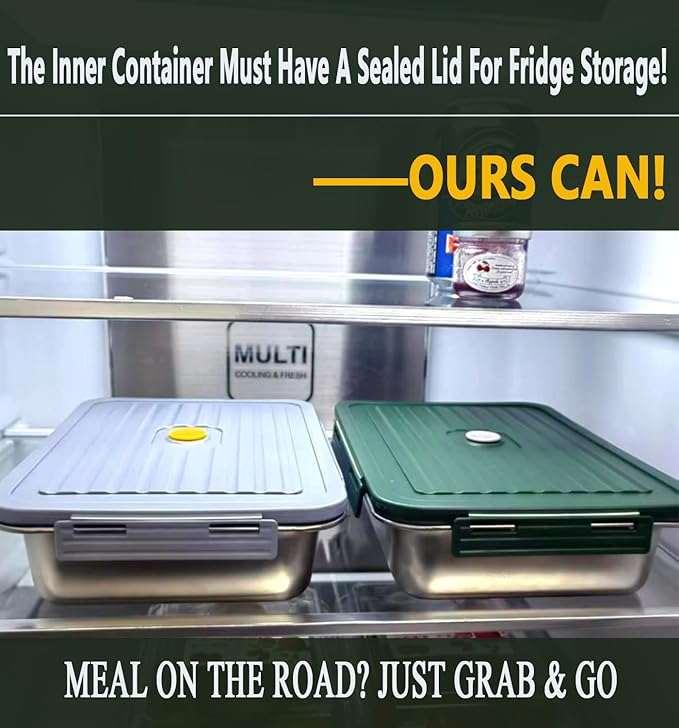 60oz Electric Lunch Box for Adults Men, 80W Heated Lunch Box with Insulated Lunch Bag,12v/24v/110v Portable Food Warmer Heatable Lunchbox for Car Truck Work Travel