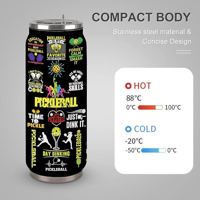 Pickleball Tumbler Cup Travel Mug With Lid,Pickleball Lover Birthday Gifts Stainless Steel Vacuum Coffee Mug Cup Pickleball Gifts For Women Men 17 Oz