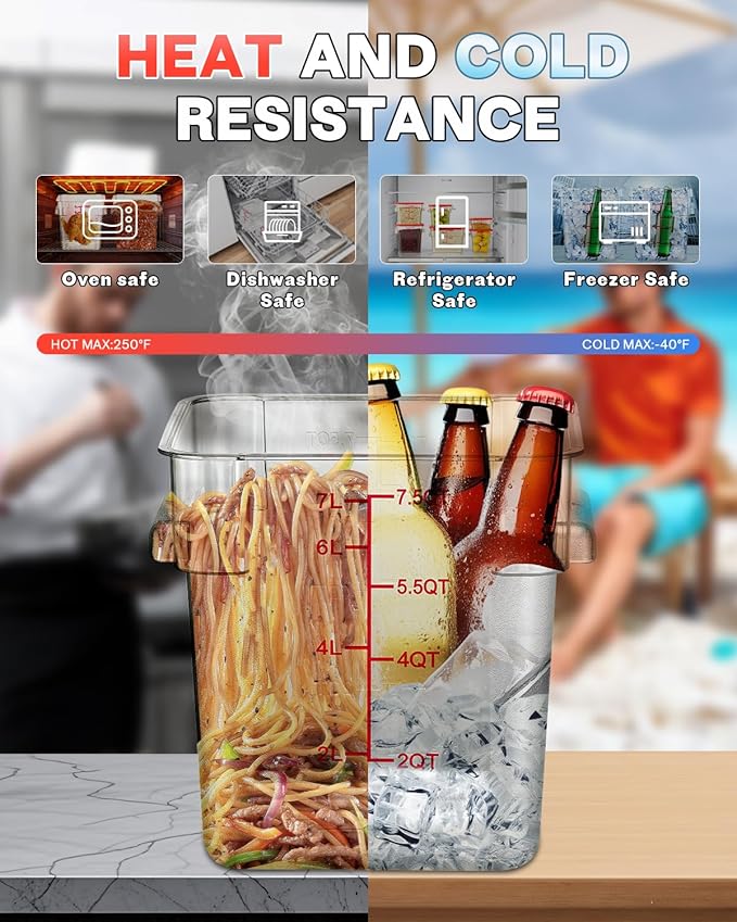 12QT Clear Food Storage Containers: 4 PCS[Food Grade][Hot&Cold Resistant] NSF Food Storage Containers with Lids for Home Restaurant Kitchen Storage Pizza Proof Dough, BPA Free (GREEN N1)