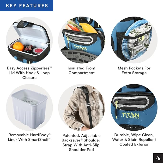 Titan by Arctic Zone Deep Freeze Cooler - Zipperless Hardbody Cooler - Deep Freeze Insulation, HardBody Liner, and SmartShelf