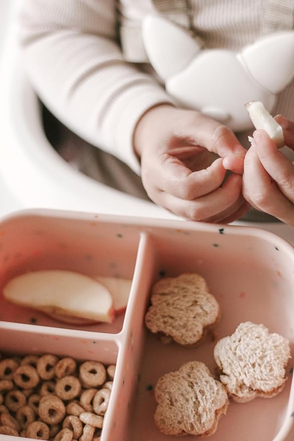 Ullabelle Leak Proof Bento Box Food-Grade Silicone Bento, BPA, Phthalate, Lead, & PVC Free - Bento Lunch Box for Daycare, Kids, & Adults - Leak Resistant Sets With Lids Snack Box Container (Pink)