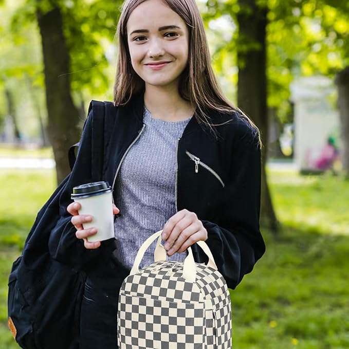 Bluboon Lunch Bag for Women Men Cute Corduroy Lunch Tote Bags Reusable Insulated Lunch Box Large Capacity Reusable Insulated Cooler for Work Picnic or Travel