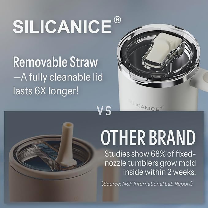 Easy Clean Pro Tumbler - 40 oz Water Bottle with Handle Quick-Disassemble Flip Straw, Leakproof Insulated Stainless Steel, Dishwasher Safe, BPA-Free Gifts for Women & Men