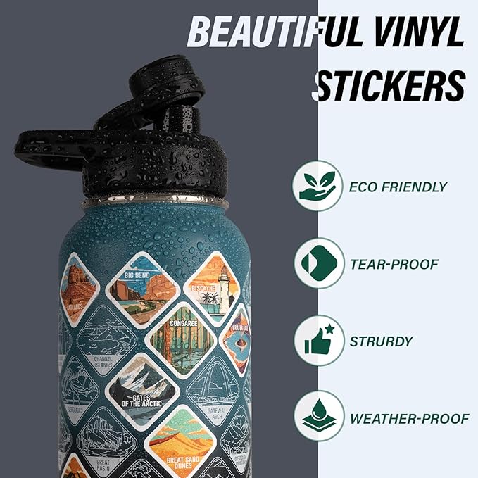 32 oz Insulated Water Bottle | Thickened Stainless Steel Vacuum Metal | Portable Sports Water Jug for Gym and Hiking with Straw, Carrier Bag, Handle Strap | BPA-Free 32 oz