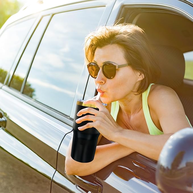 20 oz Tumbler Bulk 12 Pack Stainless Steel Tumblers with Lids and Straws, Double Wall Vacuum Insulated Travel Coffee Mug for Laser Engrave, Powder Coated Cups for Hot and Cold Drinks (Black,12 pack)