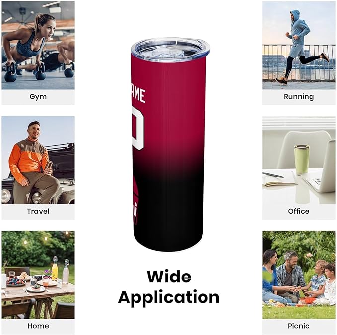 Custom Tumblers Stainless Steel Cup Personalized Basketball Insulation Travel Mug Add Your Name Number 20 oz Fans Gift for Men Women