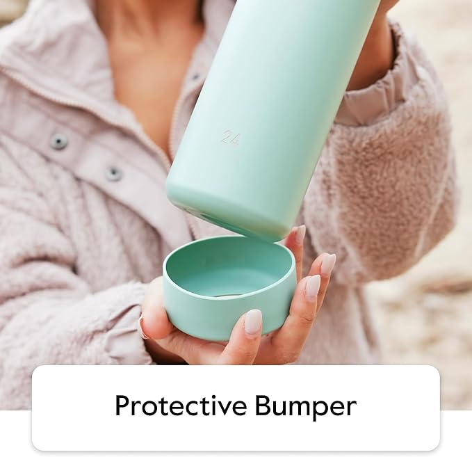 Takeya Actives Water Bottle with Spout Lid - Bottle with Double Stainless Steel Insulation - Dishwasher Safe & BPA-Free - Bottle with Spout Lid & Removable Bumper - 40 oz, Oat Milk