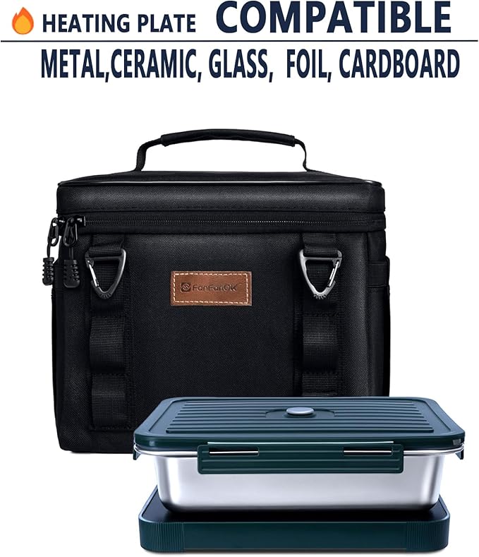 Portable Oven Food Warmer, 12V/24V/110V Electric Lunch Box Food Heater - Mini Personal Microwave Heated Lunch Box for for Truck, Car,Travel, Work & Home Use