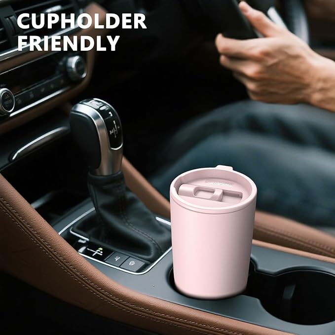 TILUCK 20 oz Tumbler with Leak-Proof Lid, Vacuum Insulated Stainless Steel Coffee Mug, Double-Walled Travel Tumbler for Hot and Cold Drinks(LightPink, 20oz)