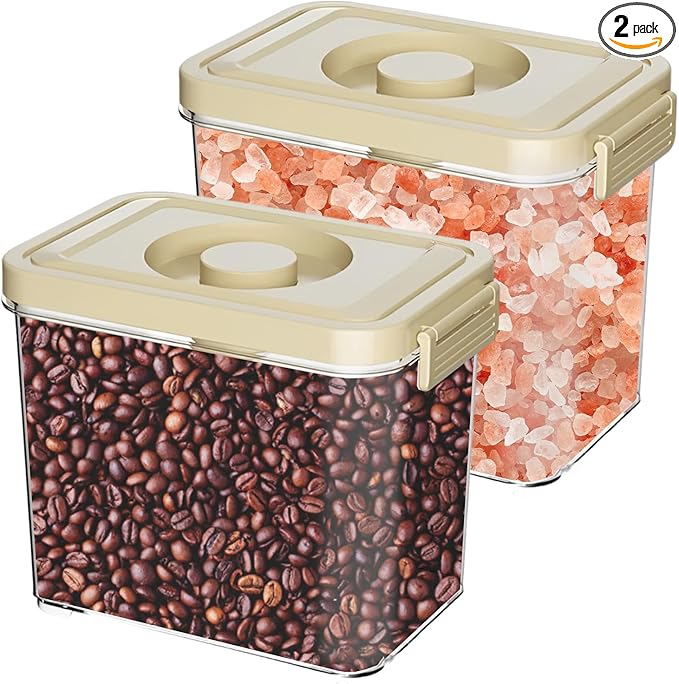 Airtight Containers 2 Units, Triple Vacuum Seal Airtight Food Storage, 2.64 Quart Each Unit, Preserve Fresh and Fragrant for Snacks, Sugar, Spices, Nuts and Coffee Containers