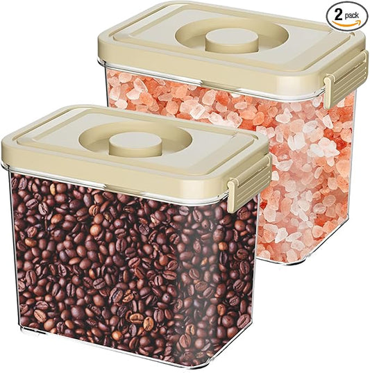 Airtight Containers 2 Units, Triple Vacuum Seal Airtight Food Storage, 2.64 Quart Each Unit, Preserve Fresh and Fragrant for Snacks, Sugar, Spices, Nuts and Coffee Containers