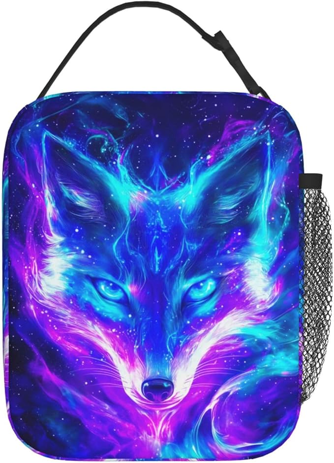 Wolf Lunch Box for Girls Women Men Wolf Insulated Lunch Bag Animal Lunchbox Anime Thermal Reusable Lunch Cooler Totes Meal Tote Kit for School Picnic Work Office Hiking