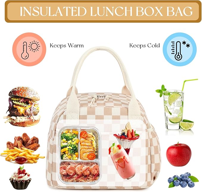 CAMTOP Lunch Box for Women Men Insulated Lunch Bag Lunch Tote Bag Leakproof Thermal Cooler Large Capacity for Travel Work School Picnic