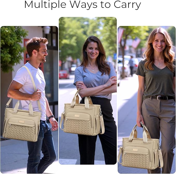 AIJIEKE Insulated Lunch Bag for Men Women, Lunch Box, Lunch Tote for Work, Large Leak Proof Cooler Bag with Removable Strap, Reusable Adult Lunchbag, Picnic, Office, Beach (Brown Taupe)