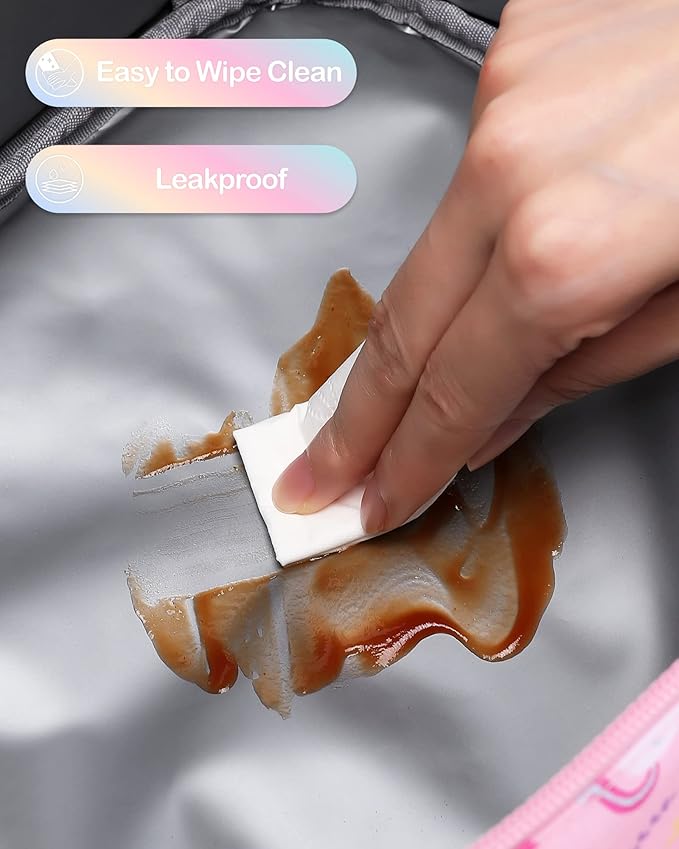 Bagseri Lunch Bag for Girls - Kids Lunch Box for Girls Reusable Leak-Proof and Insulated Kids Lunch Bag With Water Bottle Holder Toddler Lunch Box for Daycare and School, Glitter Pink Unicorn