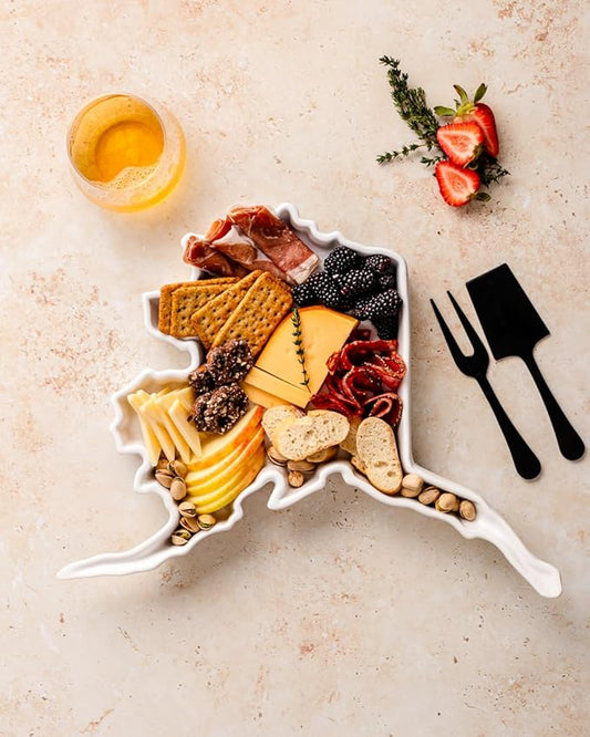 Alaska Shaped Baking Dish Serving Platter or Decorative Tray Charming Porcelain Bakeware Oven Microwave and Dishwasher Safe