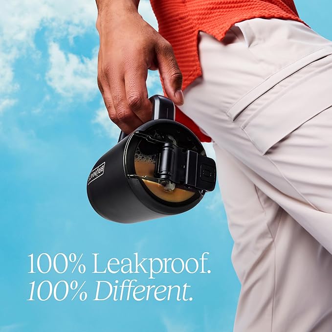 BrüMate Müv - 15oz 100% Leak Proof Insulated Coffee Mug with Handle & Lid - Stainless Steel Coffee Travel Mug - Double Walled Coffee Cup (Electric Blue)