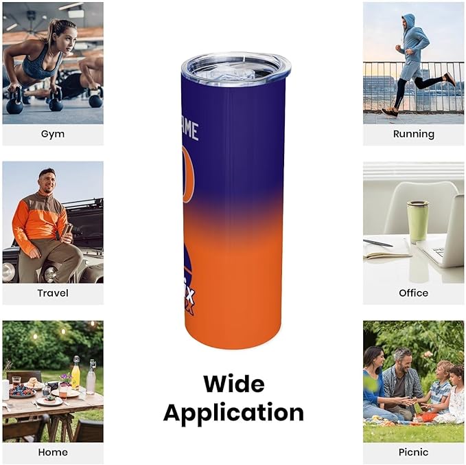 Custom Tumblers Stainless Steel Cup Personalized Basketball Insulation Travel Mug Add Your Name Number 20 oz Fans Gift for Men Women