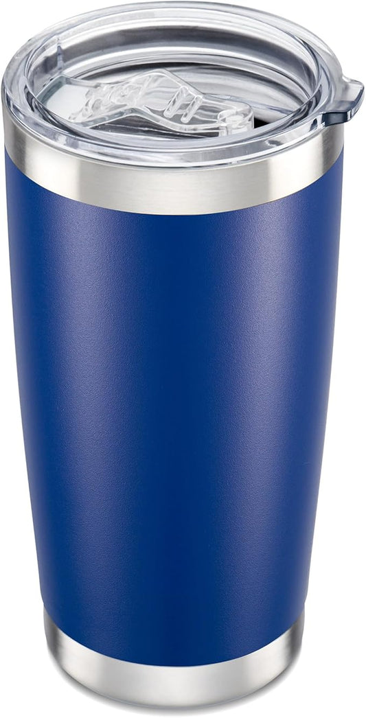 20 oz Tumbler with Lid Stainless Steel Double Wall Vacuum Insulated Tumblers Powder Coated Cups Travel Mug Keep Drinks Cold and Hot, Blue