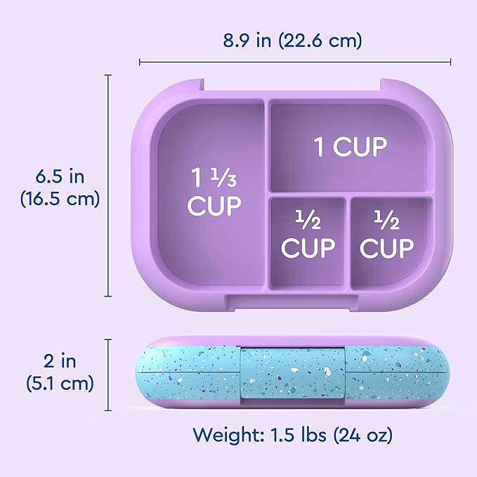 Bentgo Chill Kids Leak-Proof Lunch Box - 4-Compartment Bento Box with Built-In Ice Pack, 3.3 Cup Capacity, PFAS & BPA-Free, Microwave & Dishwasher Safe, Ideal Size for Ages 3 to 7 (Vivid Orchid)