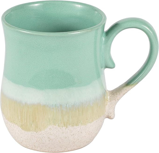 20 OZ Large Coffee Mugs, Ceramic Coffee Mug Big Tea Cups with a Large Handle for Office and Home, Microwave and Dishwasher Safe (20 OZ Light Green)